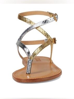 SCHUTZ Elsie Sandal in two tone metallic embossed snake